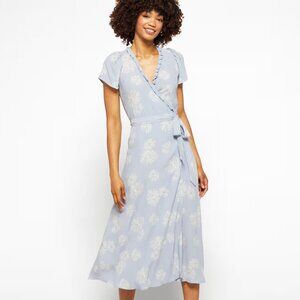 Madewell Ruffle Trim Wrap Midi Dress